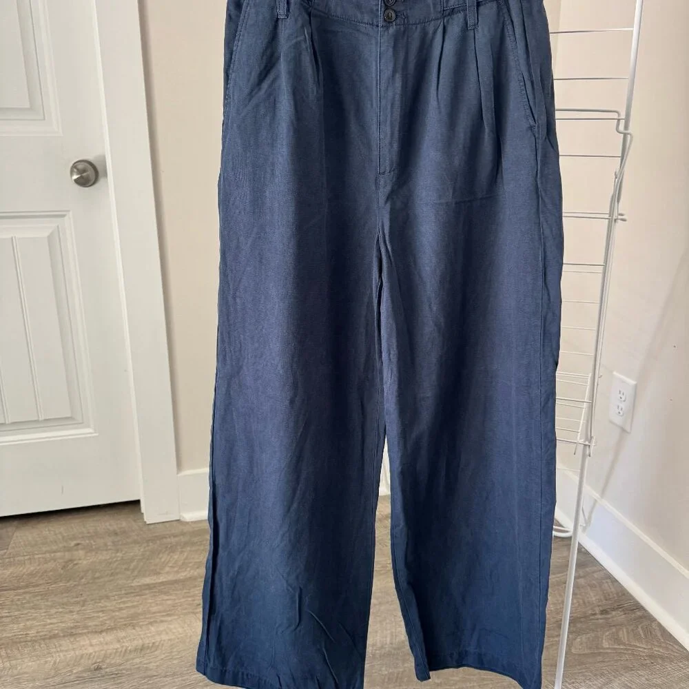 Madewell Harlow Wide-Leg Pant Size 4 Navy Deep Indigo - Picture 7 of 14